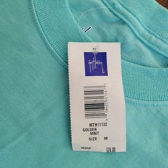 GUY HARVEY T-Shirt Men's Size M Blue Mint Pocket AFTCO Marlin Fishing NEW Tags - Picture 5 of 10